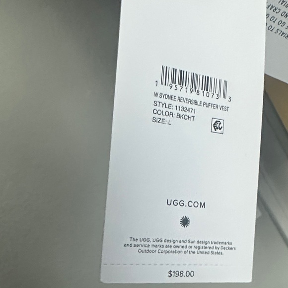 UGG Women's Black Puffer Vest - Picture 5 of 5